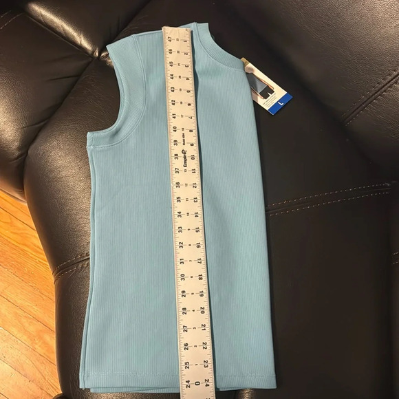 Mondetta Ladies' Soft Ribbed Short Sleeve Active Top, Adriatic Blue Large - Picture 10 of 11